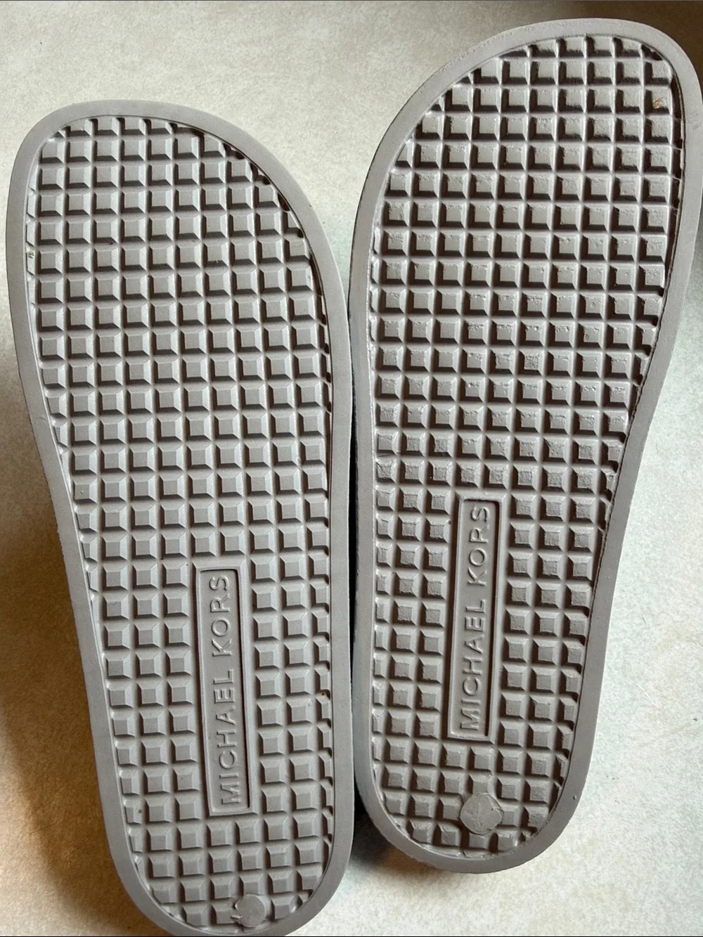 Michael Kors Gray Logo Slide Sandals